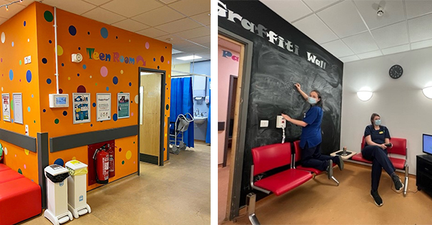 New facilities for younger patients including a Teen Room and Graffiti Wall