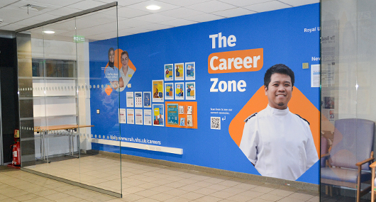 The Careers Zone booth in the RUH Atrium