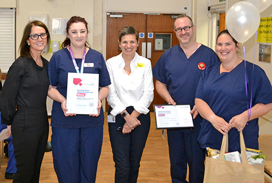 The Children's Emergency Department team receiving their award