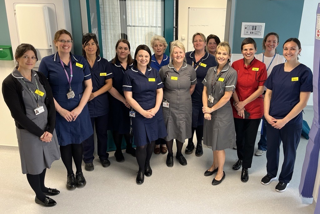 Maternity staff posing for the camera in the expanded outpatients department