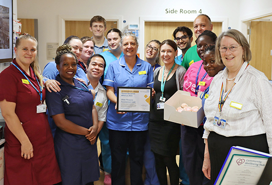 Staff from the Older Persons Assessment Unit receiving a Tissue Donation Alliance Achievement Award from the Chair Alison Ryan