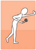 Person leaning against a wall struggling to hold one ball