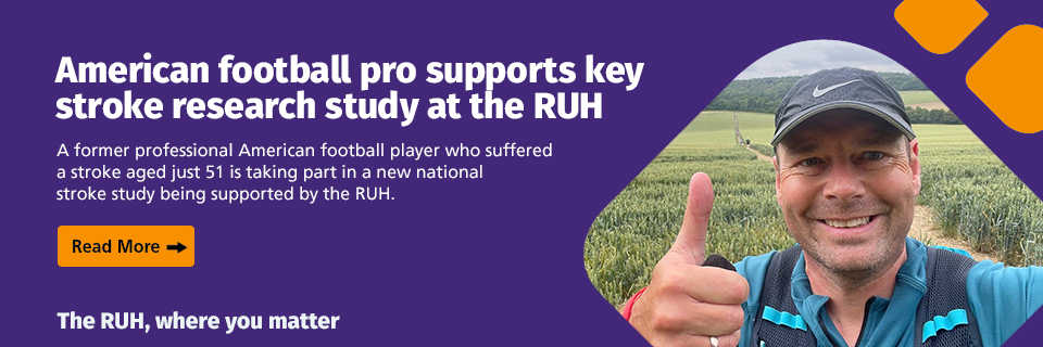 American football pro supports key stroke research study at the RUH - click to read more
