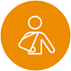 Icon of a person with their arm in a sling