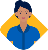 Illustration of a female member of staff